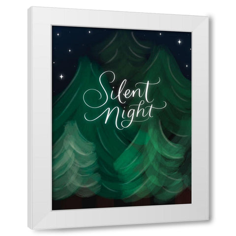 Silent Night White Modern Wood Framed Art Print by Batista, Dee