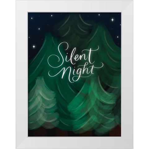 Silent Night White Modern Wood Framed Art Print by Batista, Dee