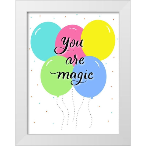 Magic White Modern Wood Framed Art Print by Batista, Dee