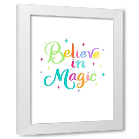 Believe White Modern Wood Framed Art Print by Batista, Dee