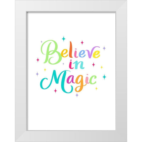 Believe White Modern Wood Framed Art Print by Batista, Dee
