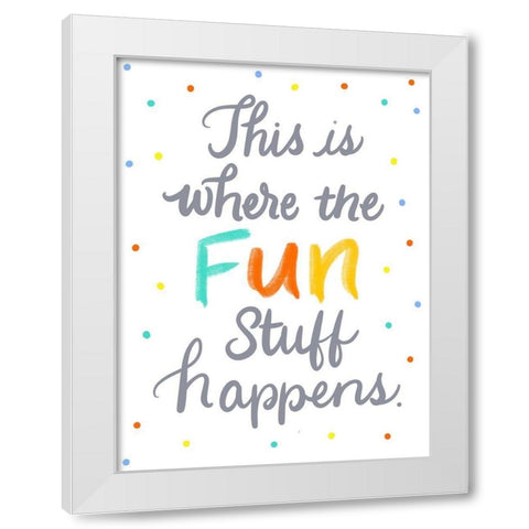 Fun White Modern Wood Framed Art Print by Batista, Dee