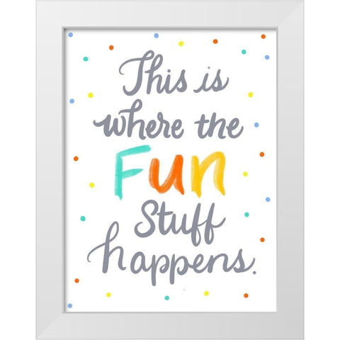 Fun White Modern Wood Framed Art Print by Batista, Dee