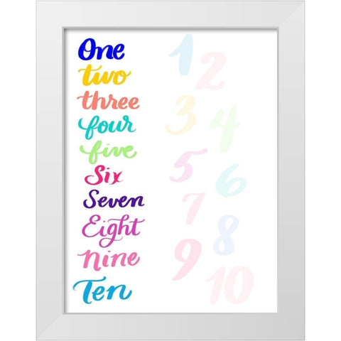 Numbers White Modern Wood Framed Art Print by Batista, Dee