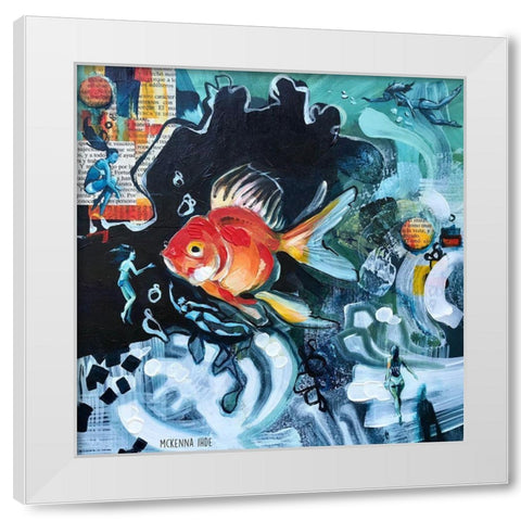 Swimmers White Modern Wood Framed Art Print by Ihde, McKenna