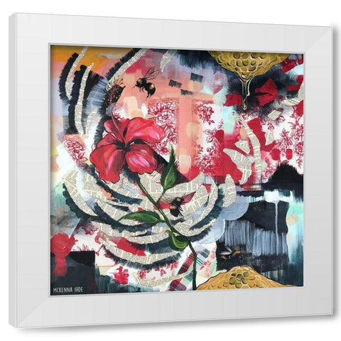 HiBeeScus White Modern Wood Framed Art Print by Ihde, McKenna
