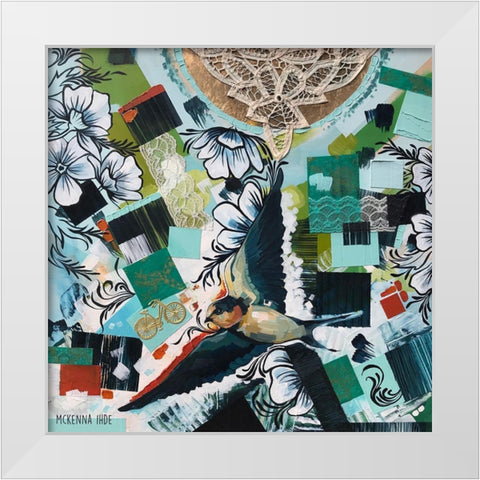 Barn Swallow II White Modern Wood Framed Art Print by Ihde, McKenna