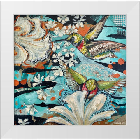 Nuance Birds White Modern Wood Framed Art Print by Ihde, McKenna
