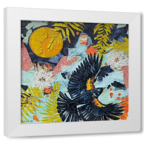 Red Winged Blackbird White Modern Wood Framed Art Print by Ihde, McKenna