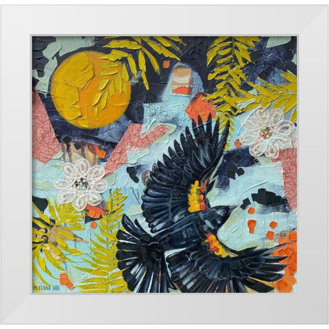 Red Winged Blackbird White Modern Wood Framed Art Print by Ihde, McKenna