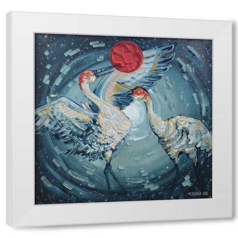 Sandhill Cranes White Modern Wood Framed Art Print by Ihde, McKenna