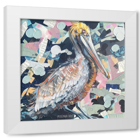 Pelican White Modern Wood Framed Art Print by Ihde, McKenna
