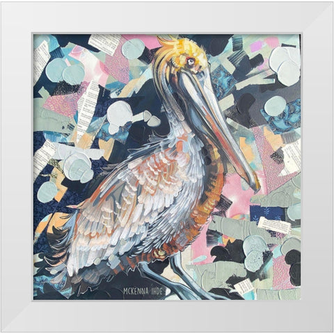 Pelican White Modern Wood Framed Art Print by Ihde, McKenna