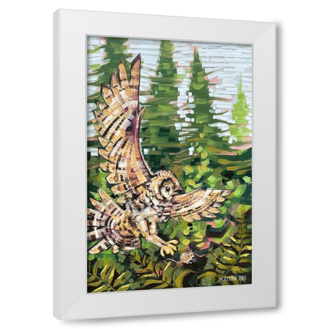 Spotted Owl and Mouse White Modern Wood Framed Art Print by Ihde, McKenna