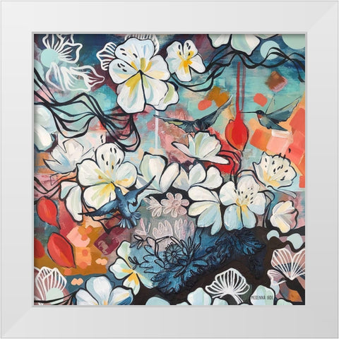 Pollinators White Modern Wood Framed Art Print by Ihde, McKenna