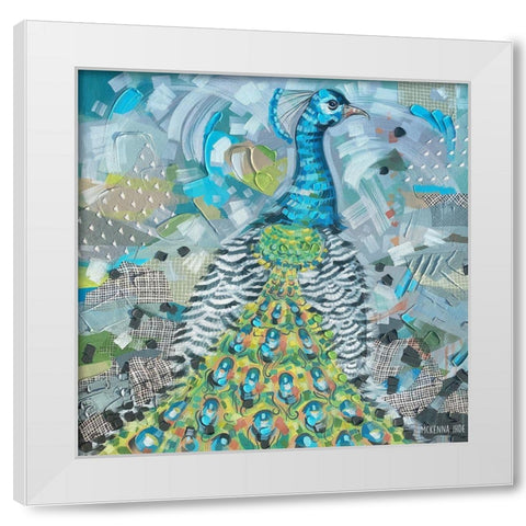 Pride of the Peacock White Modern Wood Framed Art Print by Ihde, McKenna