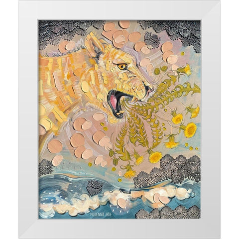 Dandelion White Modern Wood Framed Art Print by Ihde, McKenna