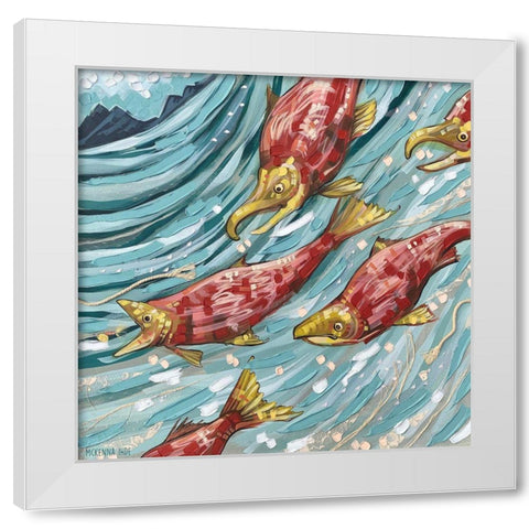 Lets Go to the River White Modern Wood Framed Art Print by Ihde, McKenna