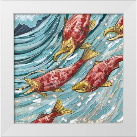 Lets Go to the River White Modern Wood Framed Art Print by Ihde, McKenna