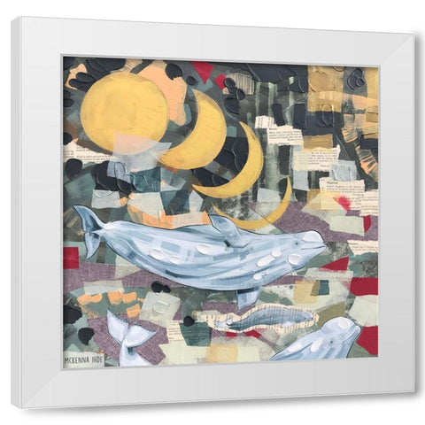 Beluga Trio White Modern Wood Framed Art Print by Ihde, McKenna