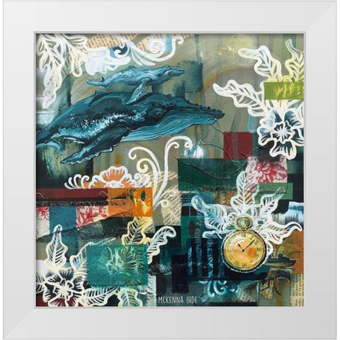 Whale Watch White Modern Wood Framed Art Print by Ihde, McKenna