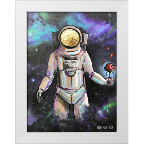 Moonman II White Modern Wood Framed Art Print by Ihde, McKenna