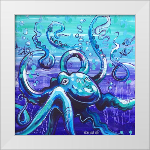 Octo II White Modern Wood Framed Art Print by Ihde, McKenna