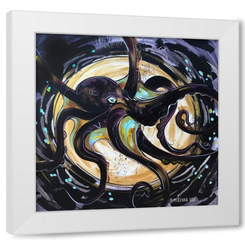 Grunge Octo White Modern Wood Framed Art Print by Ihde, McKenna