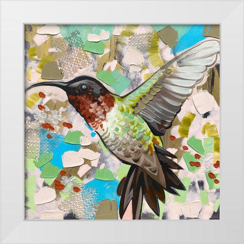 Hummingbird IV White Modern Wood Framed Art Print by Ihde, McKenna