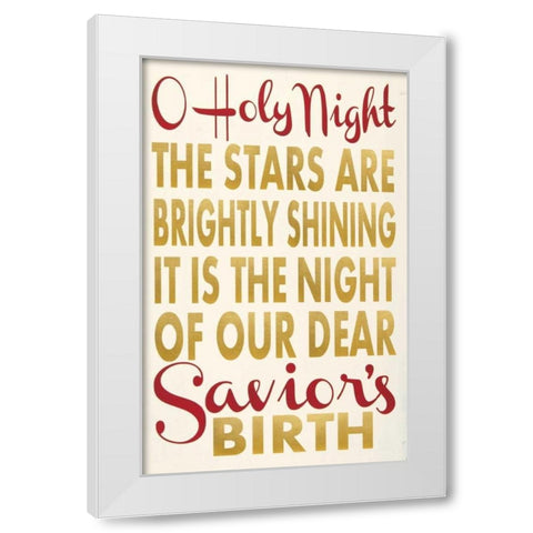 O Holy Night White Modern Wood Framed Art Print by Words for the Soul