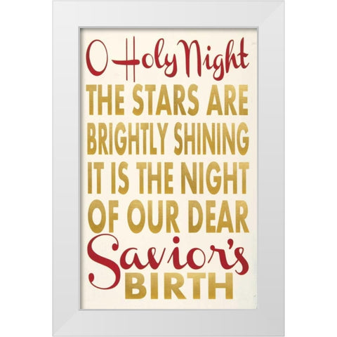 O Holy Night White Modern Wood Framed Art Print by Words for the Soul