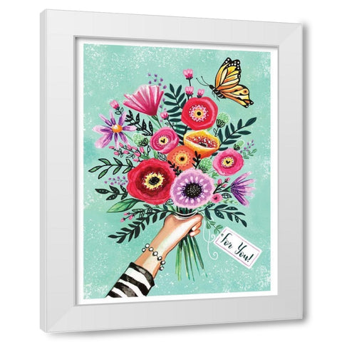 For You Bouquet White Modern Wood Framed Art Print by Tyndall, Elizabeth