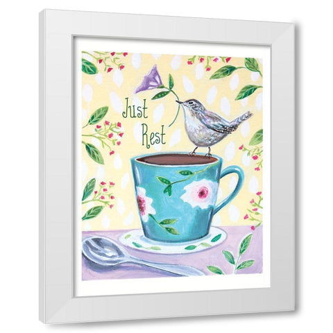 Rest Bird White Modern Wood Framed Art Print by Tyndall, Elizabeth