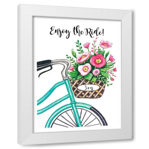 Enjoy the Ride White Modern Wood Framed Art Print by Tyndall, Elizabeth