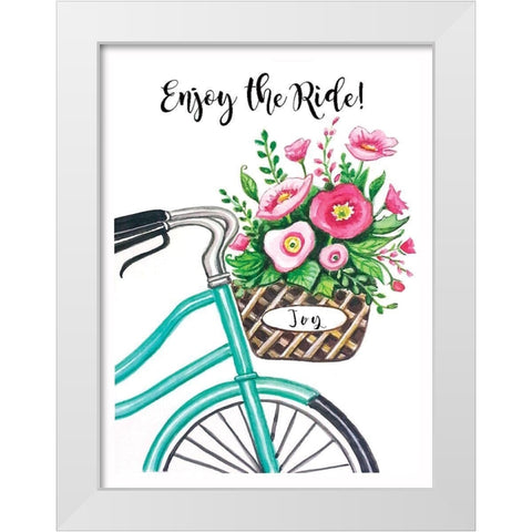 Enjoy the Ride White Modern Wood Framed Art Print by Tyndall, Elizabeth