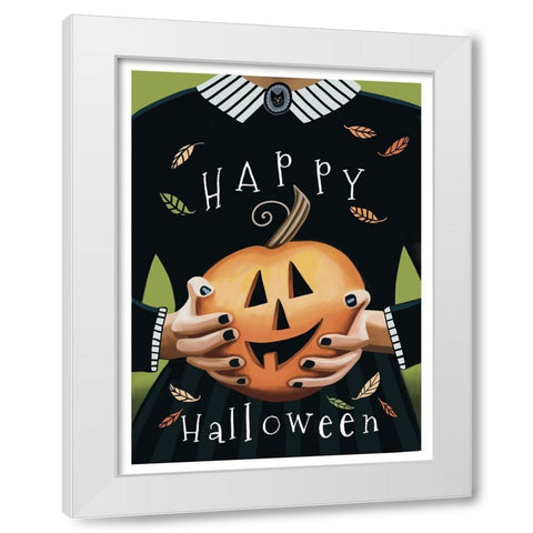 Halloween Witch White Modern Wood Framed Art Print by Tyndall, Elizabeth