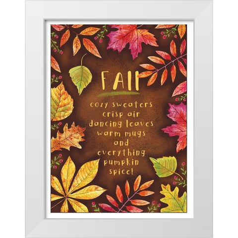 Hello Fall White Modern Wood Framed Art Print by Tyndall, Elizabeth