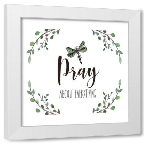 Pray White Modern Wood Framed Art Print by Tyndall, Elizabeth