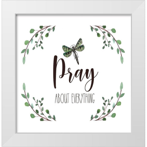 Pray White Modern Wood Framed Art Print by Tyndall, Elizabeth