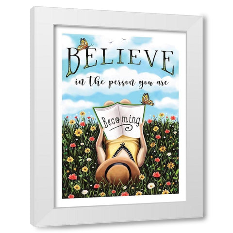 Believe White Modern Wood Framed Art Print by Tyndall, Elizabeth