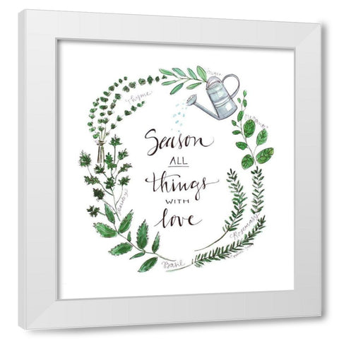 Season All Things with Love White Modern Wood Framed Art Print by Tyndall, Elizabeth