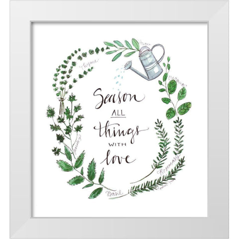 Season All Things with Love White Modern Wood Framed Art Print by Tyndall, Elizabeth