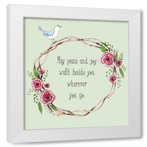 Peace and Joy White Modern Wood Framed Art Print by Tyndall, Elizabeth