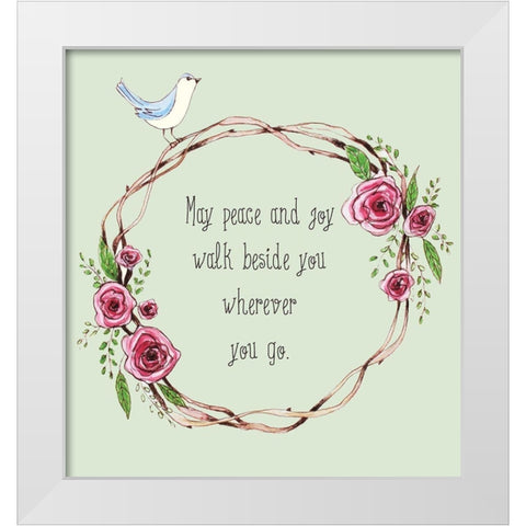 Peace and Joy White Modern Wood Framed Art Print by Tyndall, Elizabeth