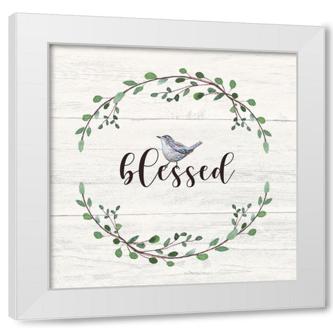 Blessed Sign White Modern Wood Framed Art Print by Tyndall, Elizabeth