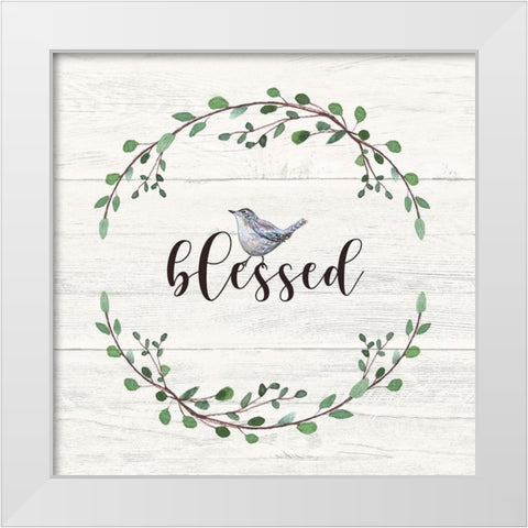 Blessed Sign White Modern Wood Framed Art Print by Tyndall, Elizabeth