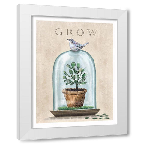 Grow Terrarium White Modern Wood Framed Art Print by Tyndall, Elizabeth