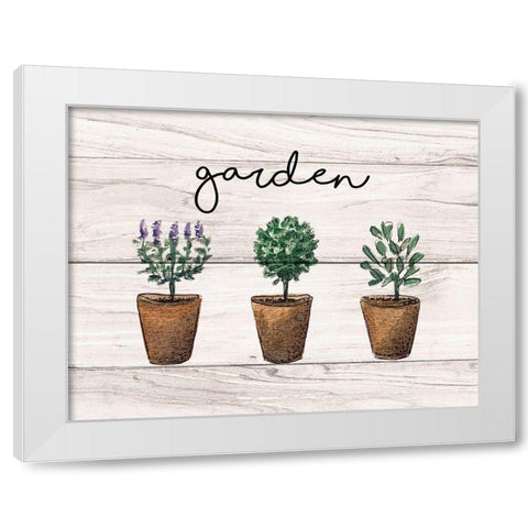 Garden Sign White Modern Wood Framed Art Print by Tyndall, Elizabeth