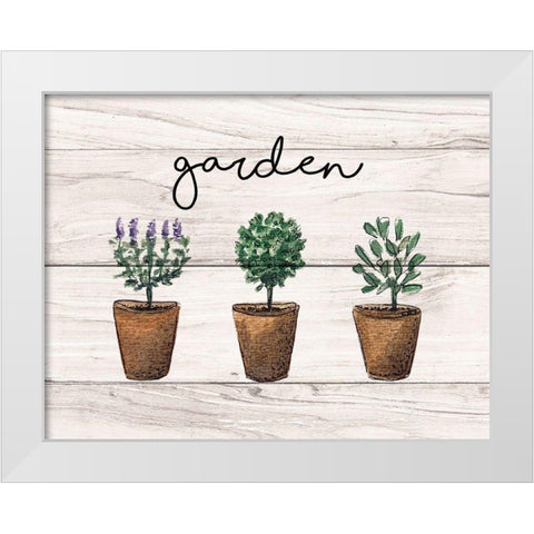 Garden Sign White Modern Wood Framed Art Print by Tyndall, Elizabeth