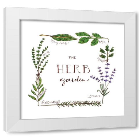The Herb Garden White Modern Wood Framed Art Print by Tyndall, Elizabeth